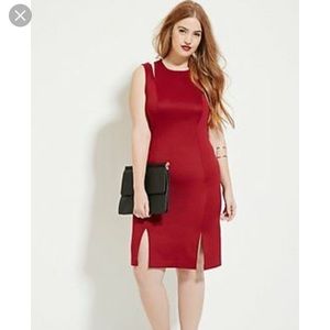 Burgundy Dress with Slits